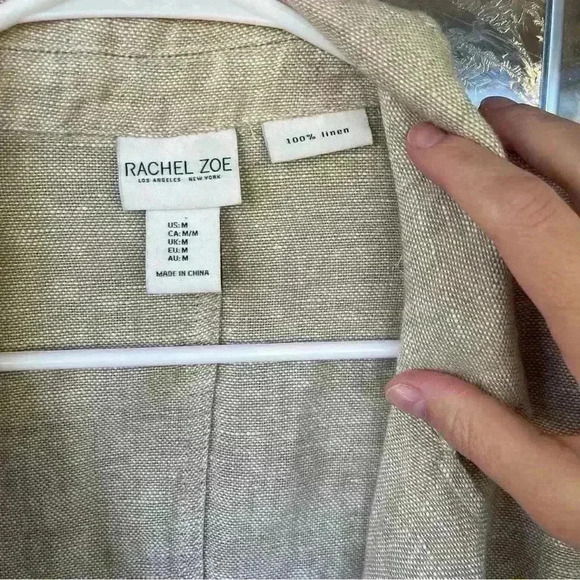 Rachel Zoe Linen Blazer Women’s Size M Beige Lightweight Button Casual Workwear - Picture 12 of 12